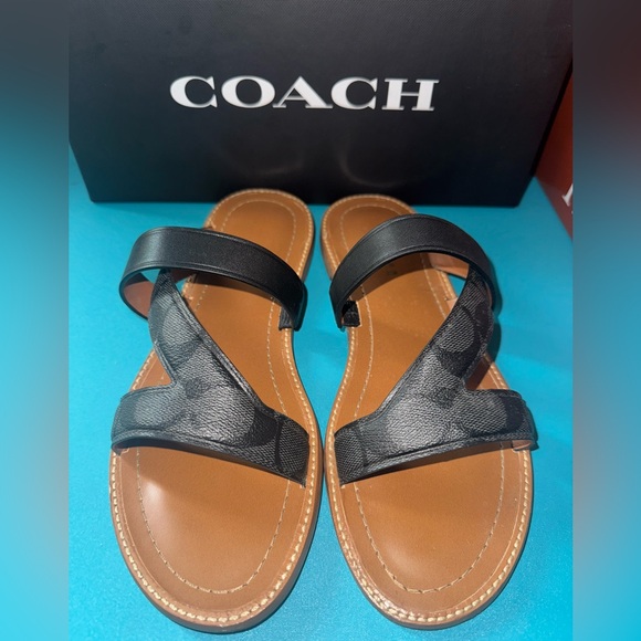 Coach  Harlan, Black  Slide Sandals size 8.5 - Picture 1 of 16